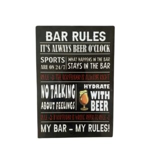 Bar Rules Metal Sheet - Gloss Finish - 8 x 11 (A4) Portrait