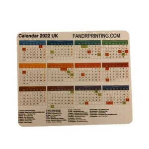 2022 UK Calendar Rectangle Mouse Pad
