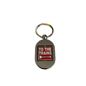 To The Trains Metal Keyring – Rotating Square
