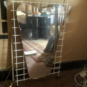1950s Heart Shaped  Mirror In Painted Metal Frame