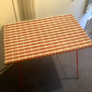 1950s Red And White Plastic Covered Side Table